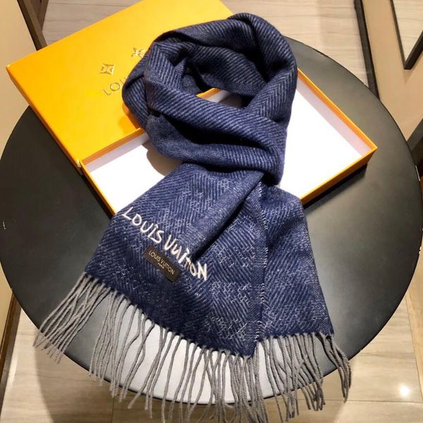 

designer scarf women luxury louis vuitton scarf lv counter same silk pashmina scarf with original package, Blue;gray