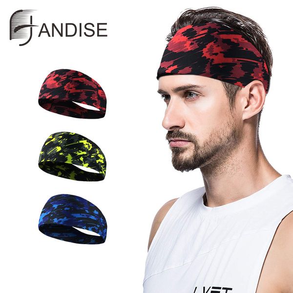 

new outdoor sport headband anti-sweat breathable tennis fitness running sweatband men women workout bandage quick-dry head band, Yellow;black