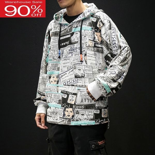 

men sweatshirts street fashion 2020 new spring and autumn hip hop loose male hoodies plus size coat 4xl 5xl h04, Black