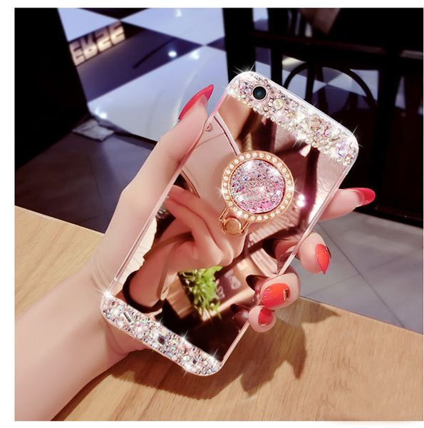 

fashion for iphone 11 pro max xs max xr x 8 7 6s 6 plus for samsung s9 s8 s10 plus note 8 9 10 luxury diamond soft mirror 360 ring case