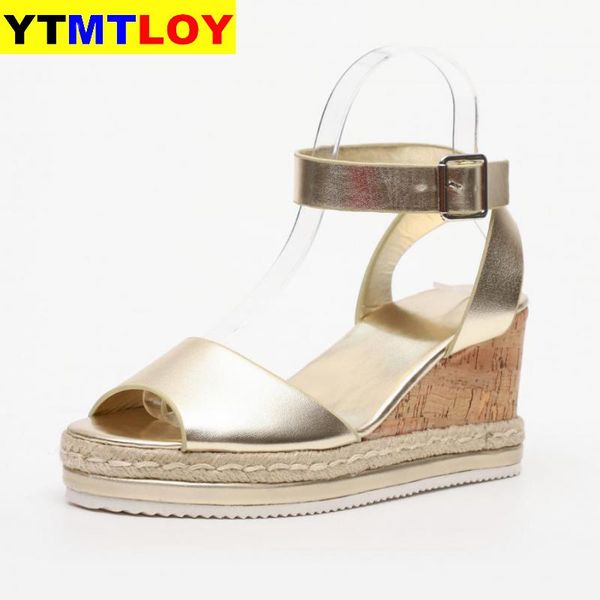 

wedges shoes for women sandals dropship high heels summer 2020 flop chaussures femme platform new fashion casual leisure, Black