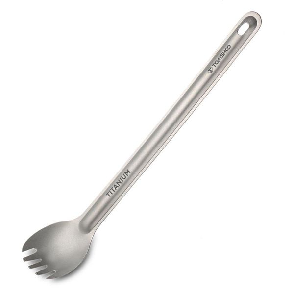 

tomshoo titanium long handle spoon fork spork outdoor tableware matte finish dinner spork cutlery camping backpacking picnic