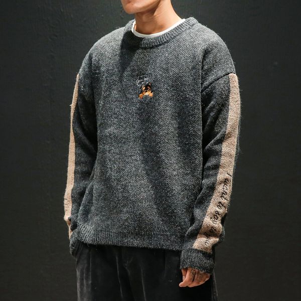 

sweater male fashion vintage new style mens sweaters and pullovers new autumn sweater -5xl pullover knitted, White;black