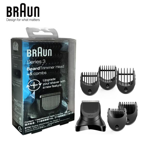 

braun series 3 electric shaver beard trimmer head 1pcs +5 combs bt32 stlying shaver head razor blade replacement