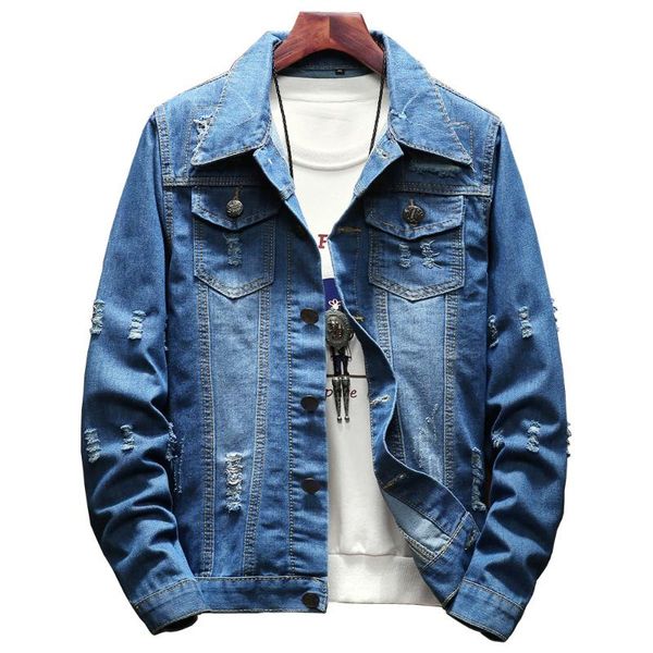 

men's jackets mens fashion blue jean outerwear denim coats men ripped jacket for chaqueta hombre large size 5xl, Black;brown