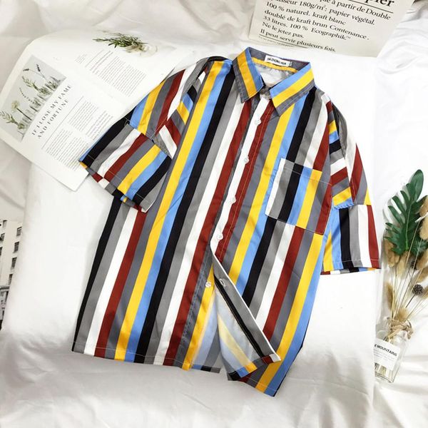 

fashion male casual shirt mens summer fashion shirts casual short sleeve beach loose blouse sport cotton, White;black