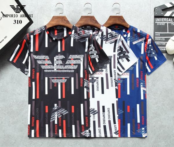 

мужские дизайнерские футболки 2019 новое прибытие лето высококачественные мужские футболки полосатые письма печатные модные роскошные рубашк, White;black