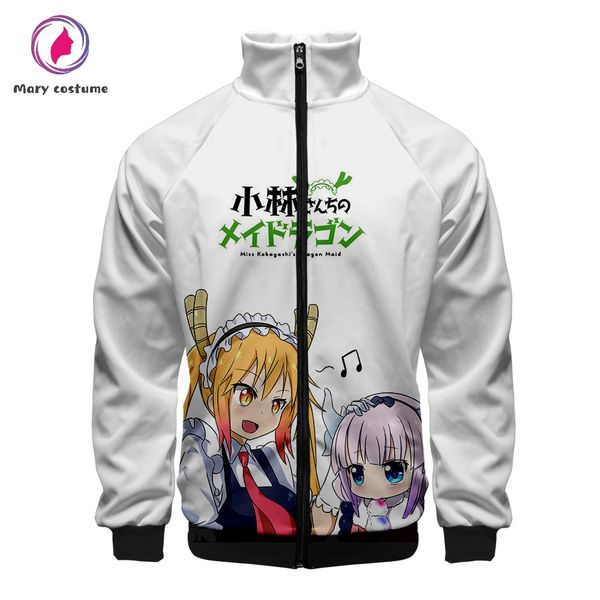 

miss kobayashi's dragon maid jacket 3d polyester slim fit windbreaker women zipper fashion casual jacket harajuku streetwear, Black;brown