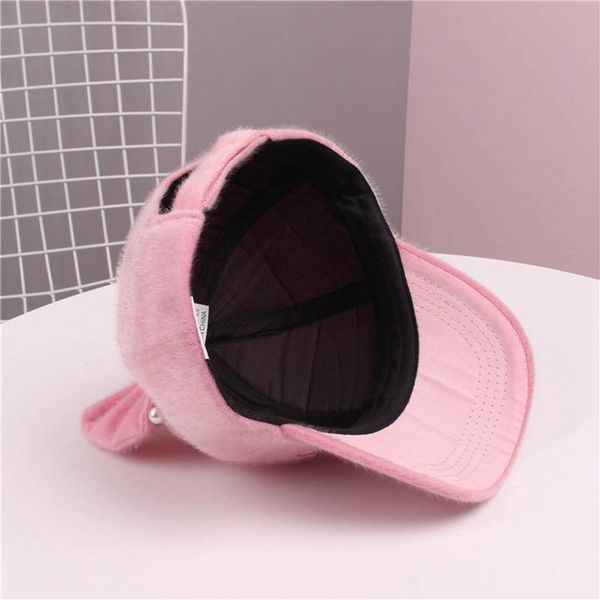 

cute big bow pearl rabbit ear baby cap winter spring velvet girls baseball cap kids adjustable sun hat, Yellow
