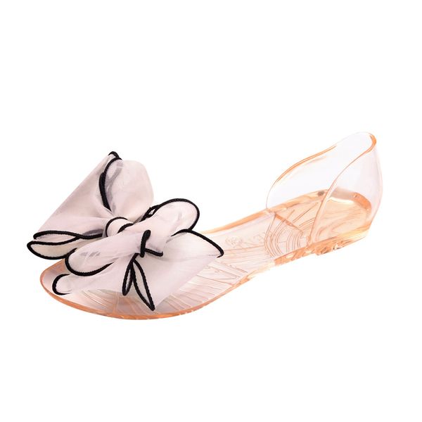 

sagace young girls 2018 women fashion bow fish mouth non slip flat shoes beach shoes sandals 5 colours may 15, Black