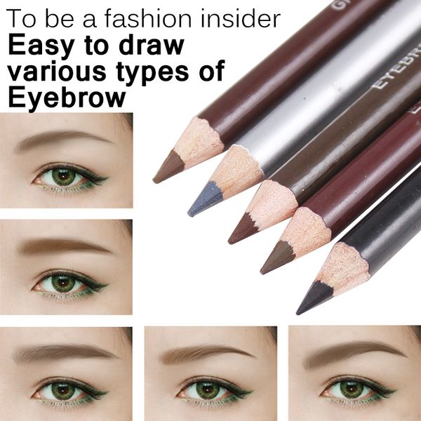 

new eyebrow pencil waterproof longlasting makeup tool natural long lasting black brown grey light dark coffee eyebrow pencil
