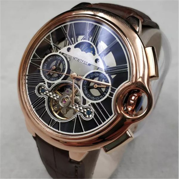 

luxury watches all subdials work luxury watch men's stainless steel steel mechanical watch satch watch men's reloading gifts, Slivery;brown