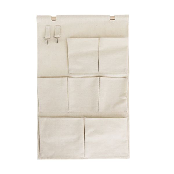 

7 pockets wall hanging storage bags cotton linen door organizer waterproof pouch bedroom home office container