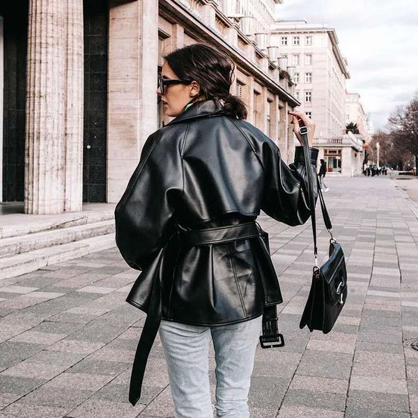 

2019 евѬопейка и амеѬиканка мода икђвенна кожана али в длинном иле в Black