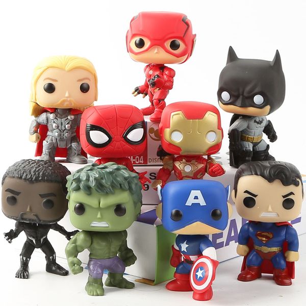 

avengers model toy set marvel q version spider-man captain america iron man raytheon cute ornaments doll 9pcs/set
