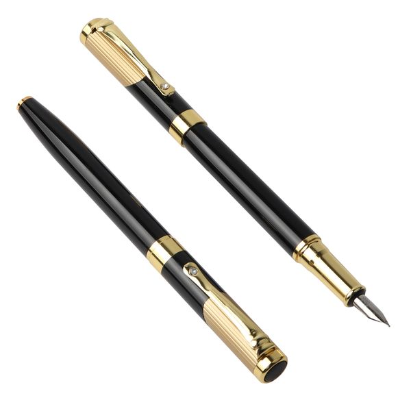 

fountain pen metal gold with black 0.5mm full metal luxury pens office school stationery supplies pens
