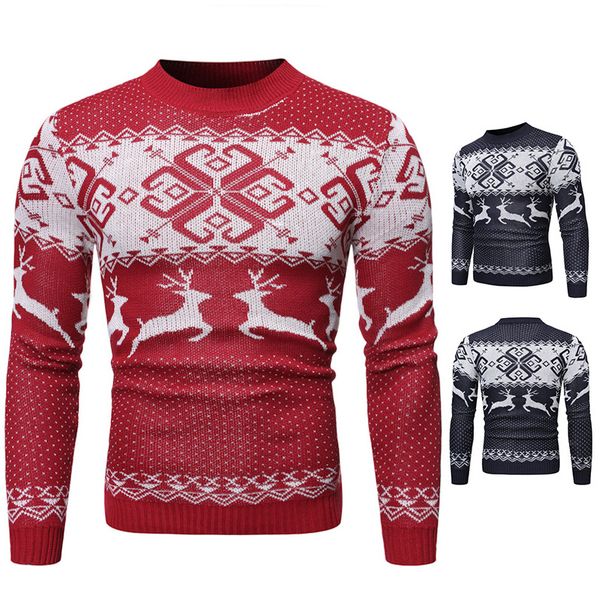 

chiristmas sweater men women fashion trend youth fit warm clothing chinese style mens bear printed casual sweater, White;black