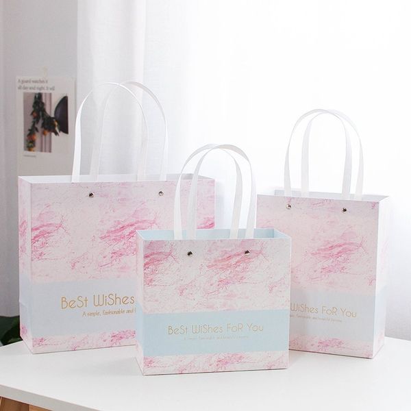 

marble pattern paper bag hand gift bag wedding gift birthday party paper tote can be customized