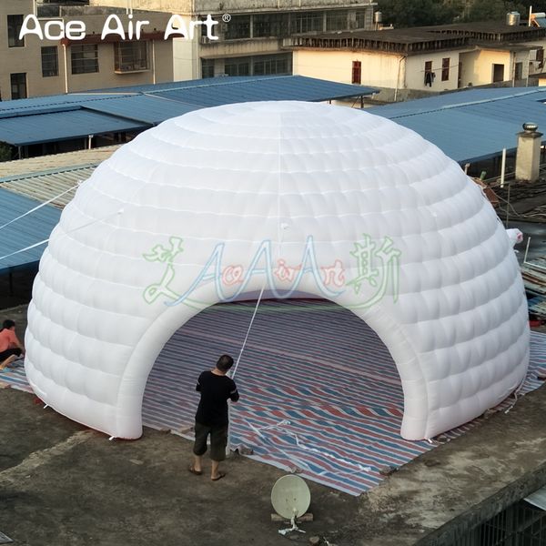 Neu gestaltetes, größeres Eingangskuppel-Festzelt-Ballon-aufblasbares Kuppelzelt, Iglu-Kabine mit kostenlosem Gebläse zum Verkauf