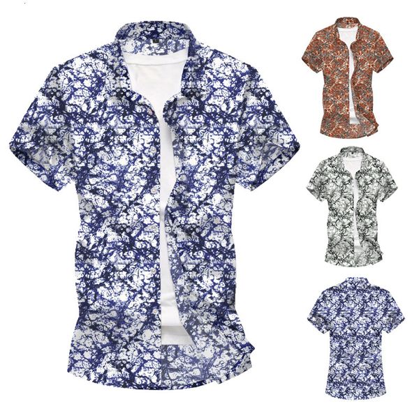 

2020 xia men sandy beach shirt hawaii short sleeve flower shirt male, White;black