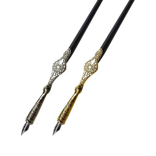

1pc metal carved craft script antique dip pen oblique calligraphy pen holder