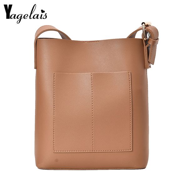 

women's tote bucket bag leather portable messenger head mom shoulder bag