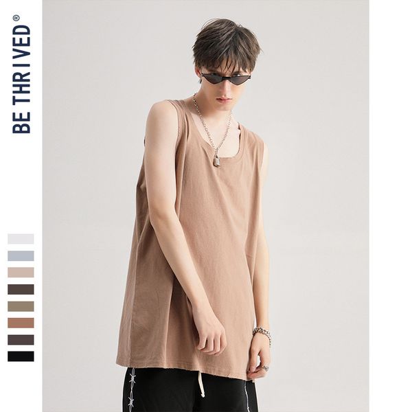 

2020 summer men's and women's vest t-shirt european and american fashion air spinning loose high street washing water edging tide, White;black