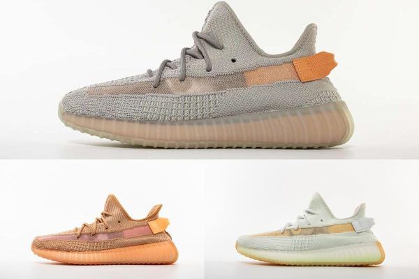 

with box)men women kanye clay true form hyperspace running shoes with better sole 2019 west sneaker new