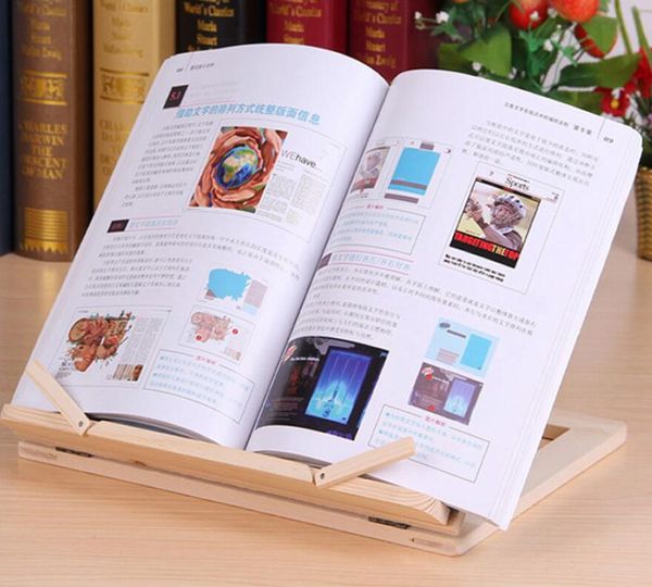 

adjustable portable wood book stand holder wooden bookstands laptablet study cook recipe books stands desk drawer organizers dhl free