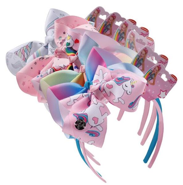 

2020 explosion models jojo with card head buckle headband children's unicorn hair accessories headwear party headband wy1165, Slivery;white