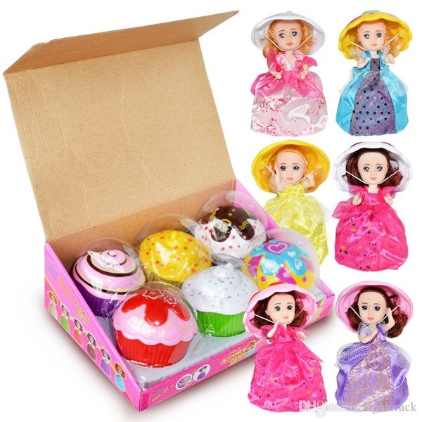 Große Prinzessinnenpuppe mit Cupcake-Duft, 15 cm, 6 Stück, wendbarer Kuchen, Debbie, Lisa, Etude, Britney, Kaelyn Jennie, mit 6 Geschmacksrichtungen, magisches Spielzeug für Mädchen