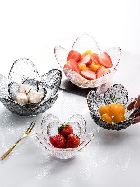 

creative personality household cherry blossom flavor saucer glass small plate vinegar dessert bowl fruit salad
