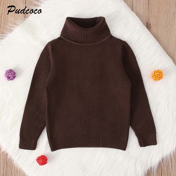 

2019 brand 6 colors autumn winter baby girls boys sweaters solid long sleeve pullover turtleneck sweaters warm outfit, Blue