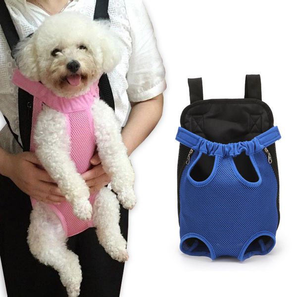 

pet chest backpack dog cat m size 32*20 cm double straps breathable out portable mesh four legged travel dog walking