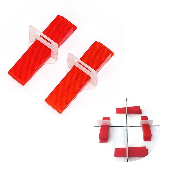 

tile leveling system, diy tiles leveler spacers 400 pieces leveling spacer clips and 100 pieces reusable wedges
