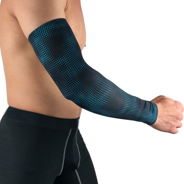 

1pc long sleeve dots printed breathable anti slip moisture wicking elastic arms wrap protector outdoor sportswear accessories, Black;gray