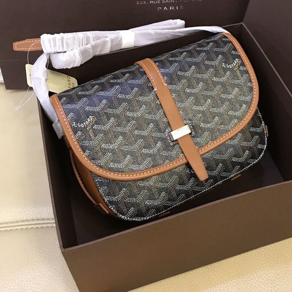 

new brand paris goyar belvedere black brown canvas messenger bag dust bag fashion mens womens gy small messenger bag 22cm