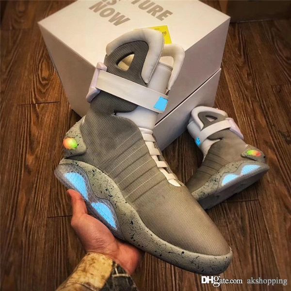 

limited edition automatic lace air mag back to the future glow in the dark marty mcfly's led shoes mags marty mcflys boots with box