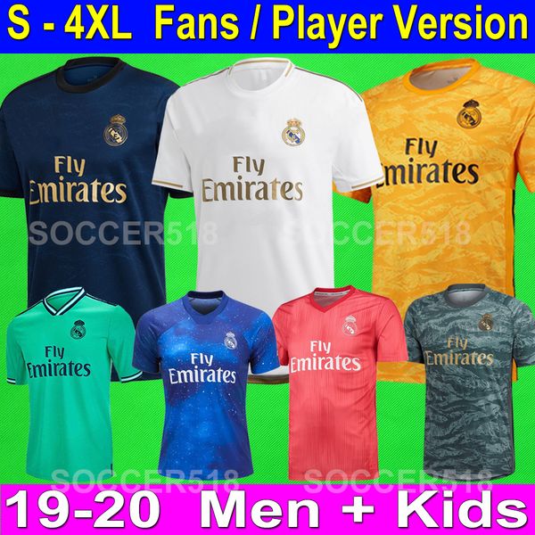 

james hazard 2019 2020 real madrid soccer jerseys white camisetas de madrid real fútbol player version maillots de football shirts zidane, Black;yellow
