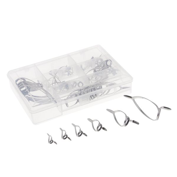 

55pcs boat fishing rod guides double leg guides tip repair kit