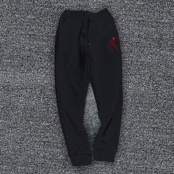 

men /women spring and autumn sweatpants pants 2019 popular dating love gesture multicolor sweatpants jogging men pants s -3xl, Black