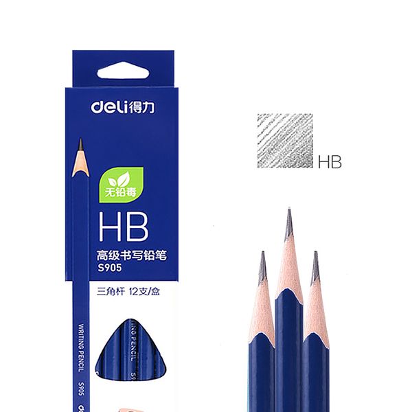 

deli 12pcs/lot wooden lead pencils hb pencils stationery office & school supplies wood pencil for student drawing writing