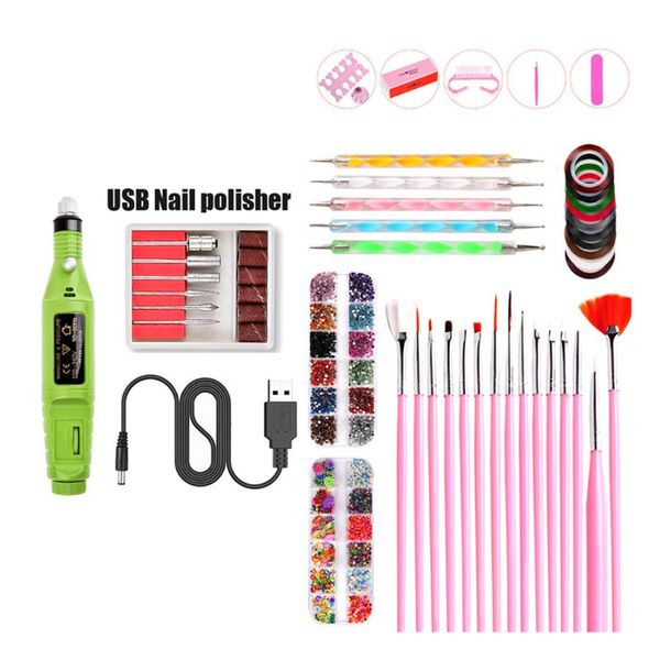 

nail art tool electric grinder polisher nail brush dotting painting pen set