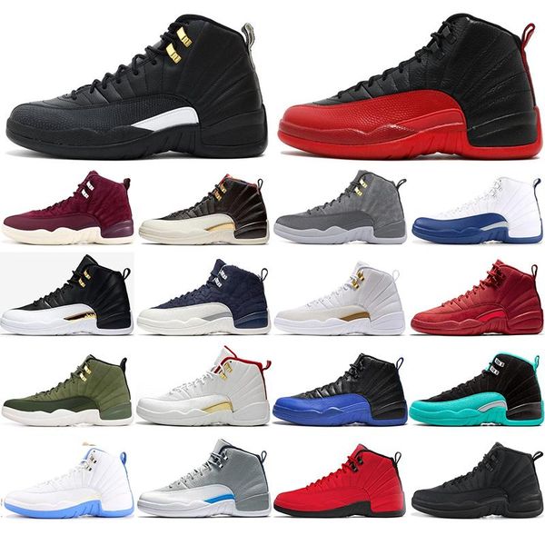 

new university blue 12 12s basketball shoes for mens winterized bordeaux the master flu game men sports sneakers size 40-47