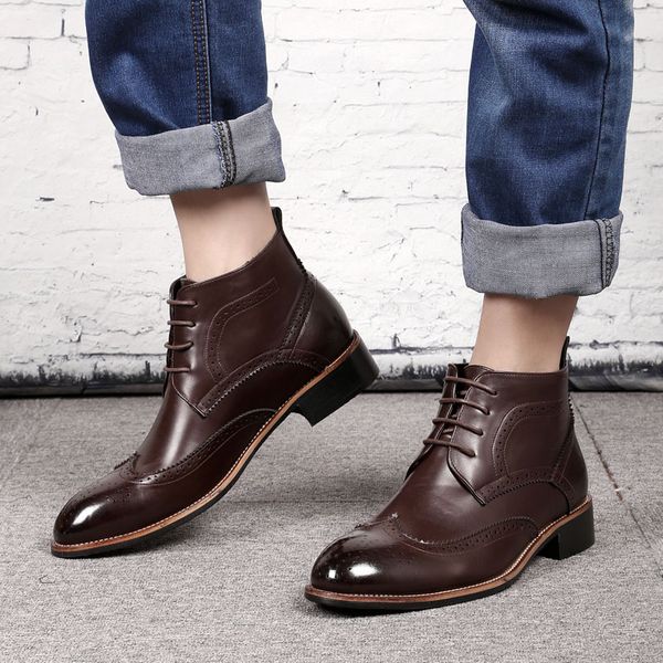 

autumn men ankle boots rubber fashion luxury boots men, Black