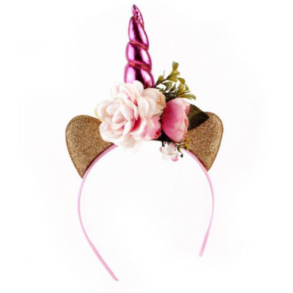 

fairy flower pixie unicorn horn crown headband piece kids baby girls christmas headbands