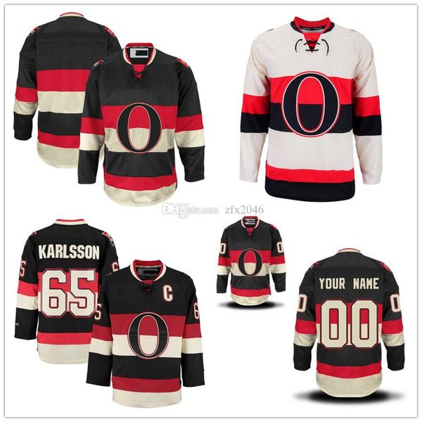 

пользовательские крейг андерсон бобби райан эрик карлссон крис нил мужские оттава сенаторы черные хоккейные майки сшитые любое имя ваш номер, Black