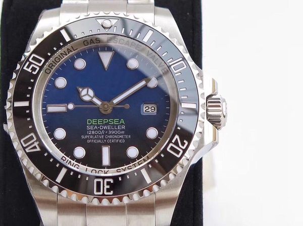 

u1 factory mens watch deep ceramic bezel sea-dweller sapphire cystal stainless steel with glide lock clasp automatic mechanical mens watches, Slivery;brown