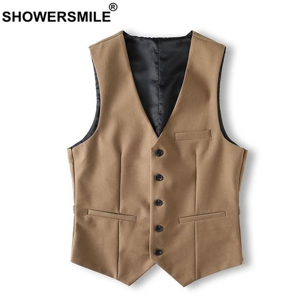 Pays tweed gilet sans manches marron clair avec bleu marine carreaux