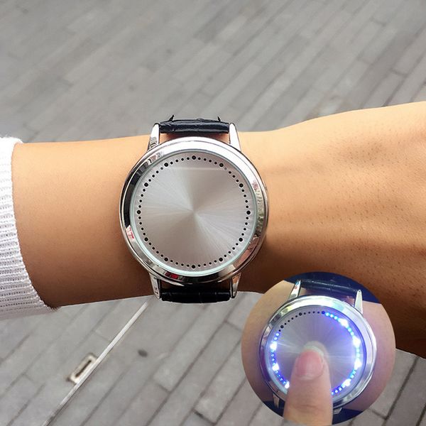 

unique led watch men personality digital wrist watch men sport casual saat clock relojes hombre /pt, Slivery;brown